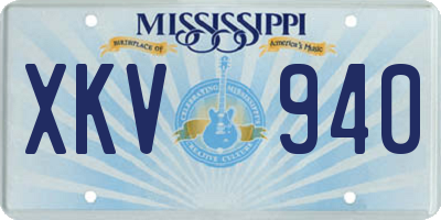 MS license plate XKV940