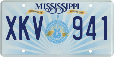 MS license plate XKV941