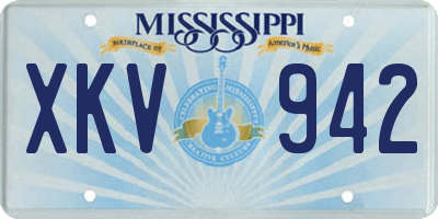 MS license plate XKV942