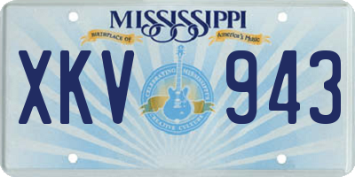 MS license plate XKV943