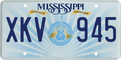 MS license plate XKV945