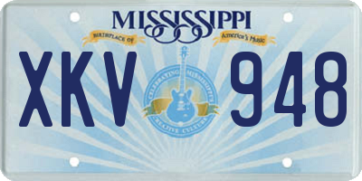 MS license plate XKV948