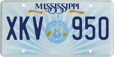 MS license plate XKV950