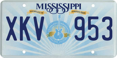 MS license plate XKV953
