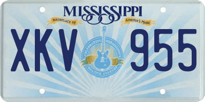 MS license plate XKV955