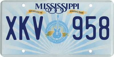 MS license plate XKV958