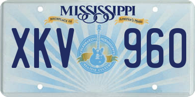 MS license plate XKV960