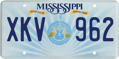 MS license plate XKV962