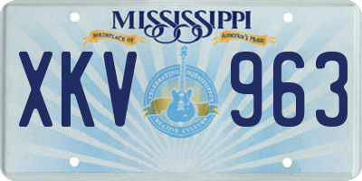 MS license plate XKV963