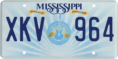MS license plate XKV964