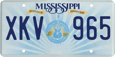 MS license plate XKV965