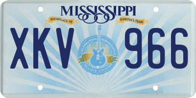 MS license plate XKV966