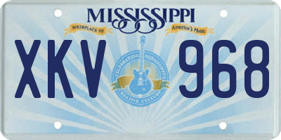 MS license plate XKV968