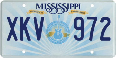 MS license plate XKV972