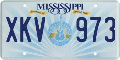 MS license plate XKV973