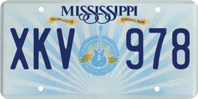 MS license plate XKV978