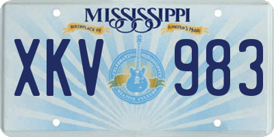 MS license plate XKV983