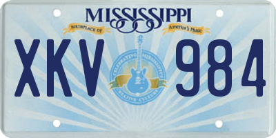 MS license plate XKV984