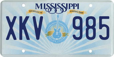 MS license plate XKV985