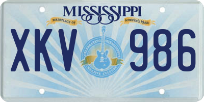 MS license plate XKV986