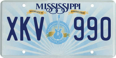 MS license plate XKV990