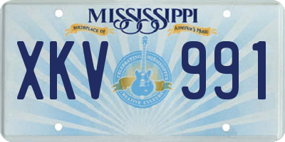MS license plate XKV991