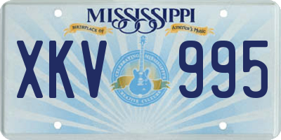 MS license plate XKV995