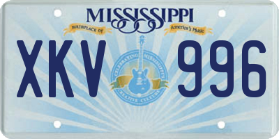 MS license plate XKV996