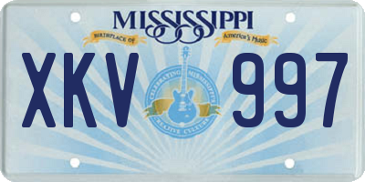 MS license plate XKV997