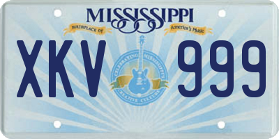 MS license plate XKV999