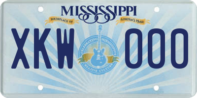 MS license plate XKW000