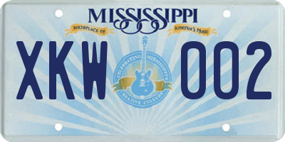 MS license plate XKW002