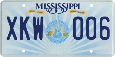 MS license plate XKW006