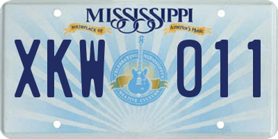 MS license plate XKW011