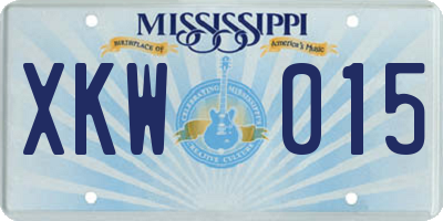 MS license plate XKW015
