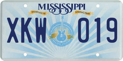 MS license plate XKW019