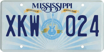 MS license plate XKW024