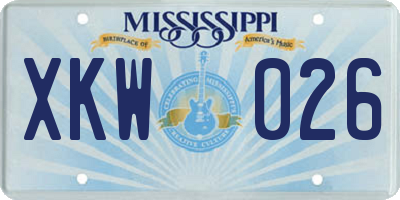 MS license plate XKW026