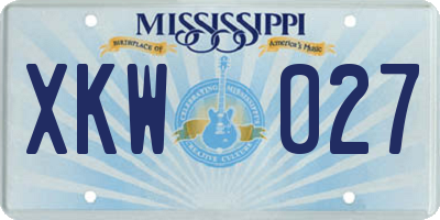 MS license plate XKW027