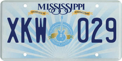 MS license plate XKW029