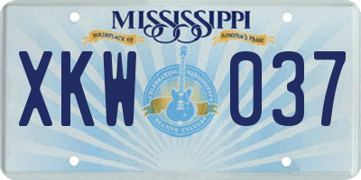 MS license plate XKW037