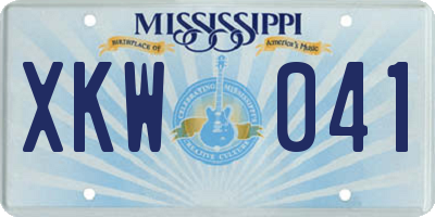 MS license plate XKW041