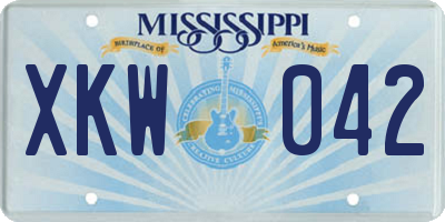 MS license plate XKW042