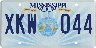 MS license plate XKW044