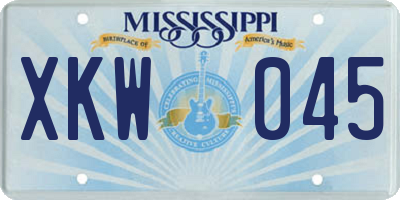 MS license plate XKW045