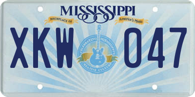 MS license plate XKW047