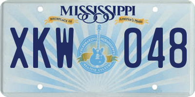 MS license plate XKW048