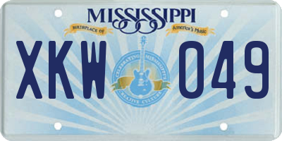 MS license plate XKW049