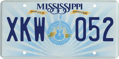 MS license plate XKW052