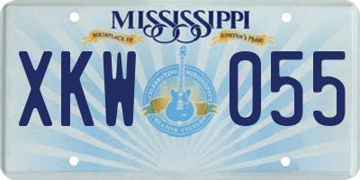 MS license plate XKW055